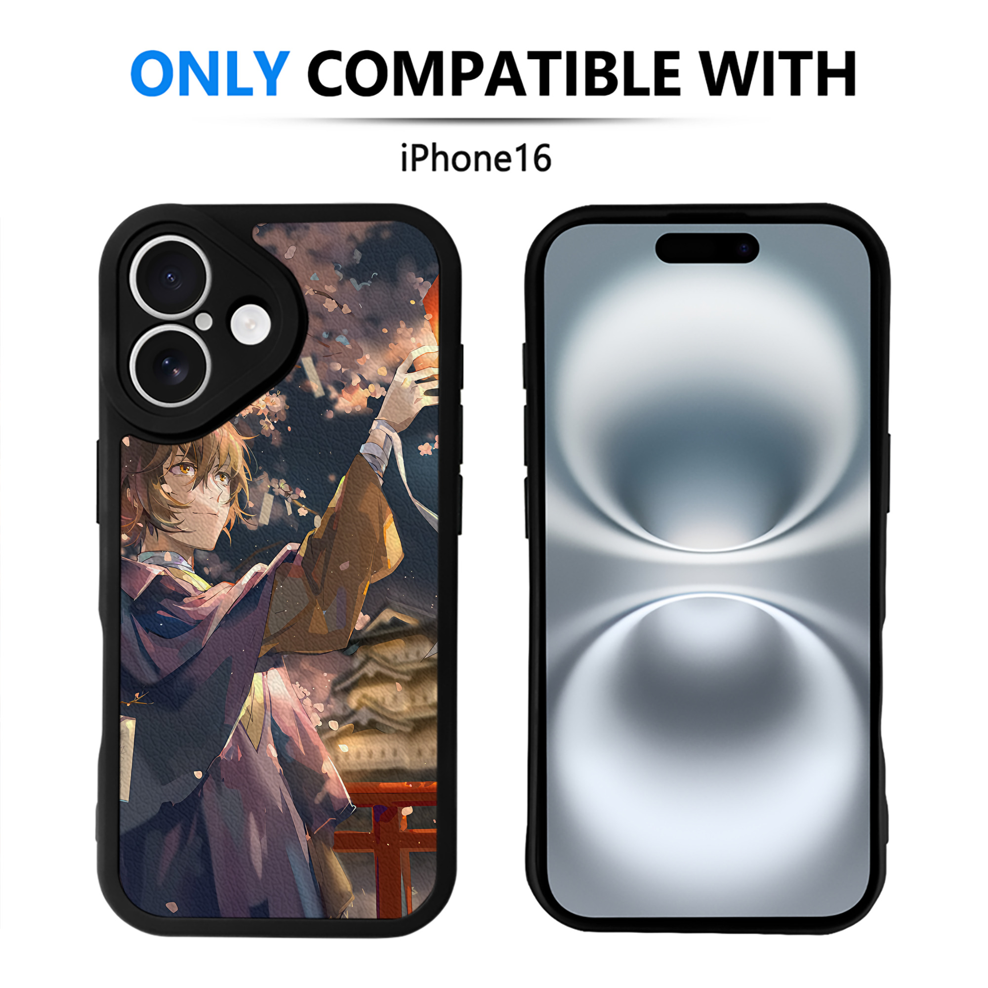 （画像用） 文豪ストレイドッグス Bungo Stray Dogs 【iPhone 16シリーズ対応】シリコンスマホケース（レザー調） 材質：シリコン
